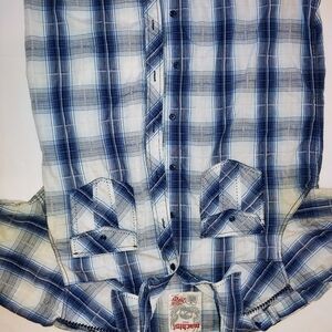 Machine Plaid Button Shirt M